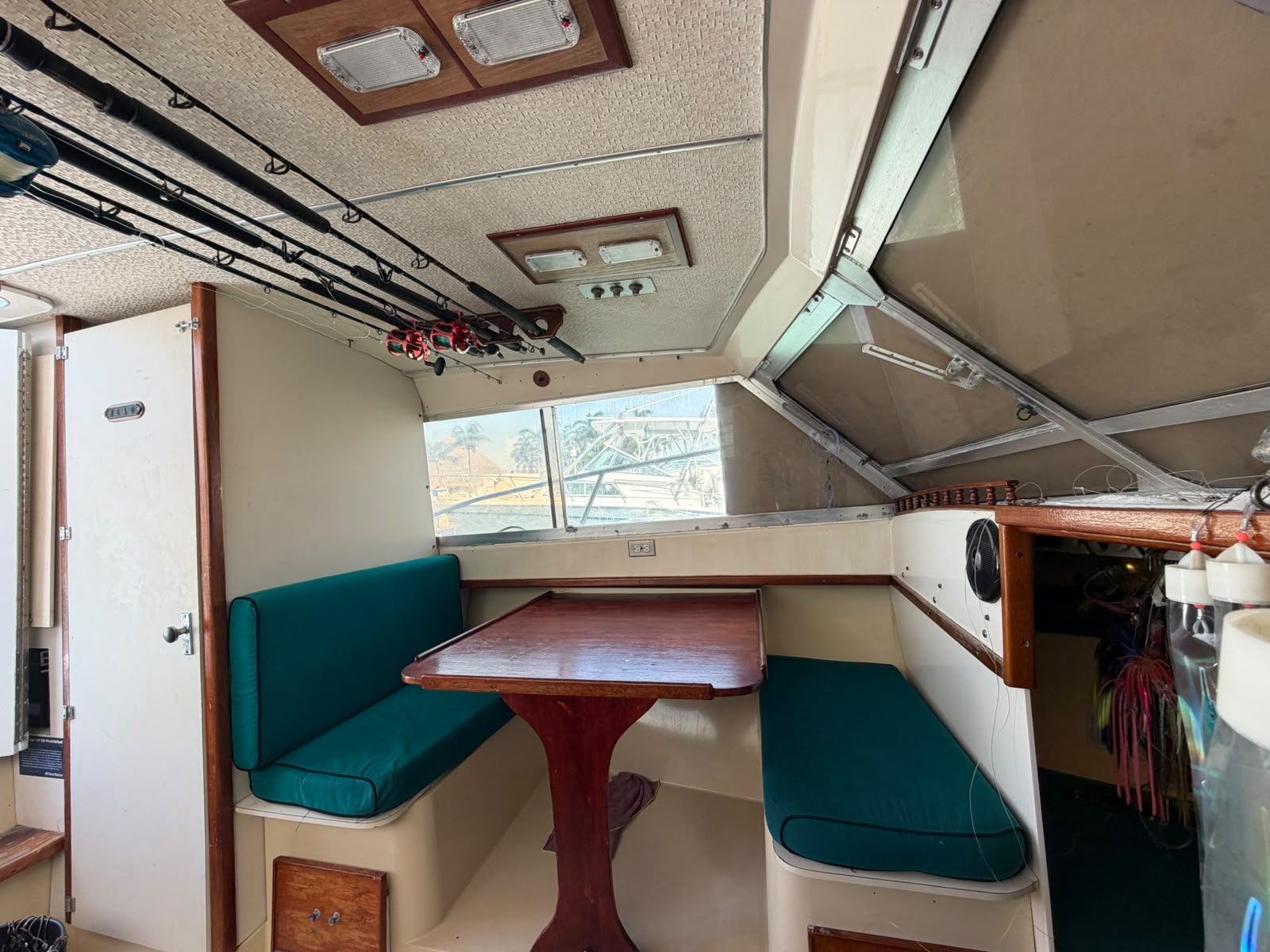 Lounge and dining area of the yacht